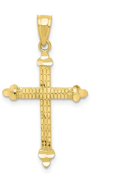 10k Yellow Gold Budded Cross Pendant 10C1130