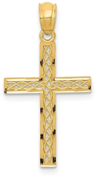 14k Yellow Gold Filigree Cross Pendant