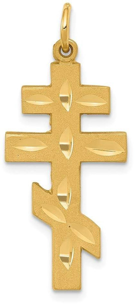 14k Yellow Gold Eastern Orthodox Cross Pendant C1321