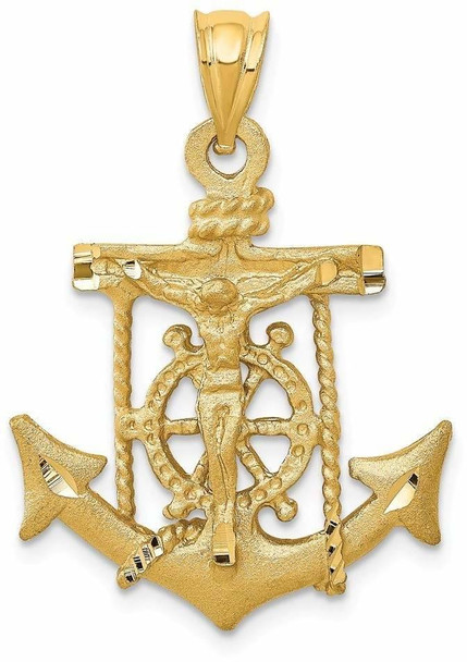 14k Yellow Gold Mariners Cross Pendant C141