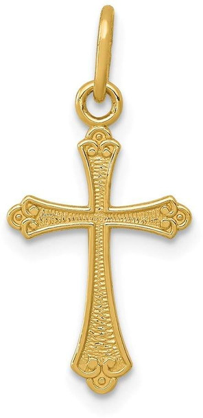 14k Yellow Gold Polished Small Cross Pendant