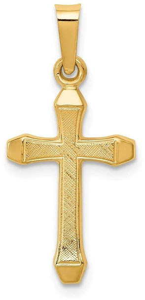 14k Yellow Gold Textured and Polished Latin Cross Pendant XR1421