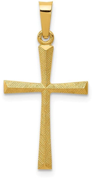 14k Yellow Gold Textured and Polished Latin Cross Pendant XR1438