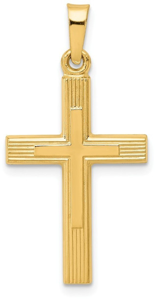 14k Yellow Gold Brushed and Polished Latin Cross Pendant XR1412