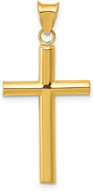 14k Yellow Gold Polished Hollow Cross Pendant K4986