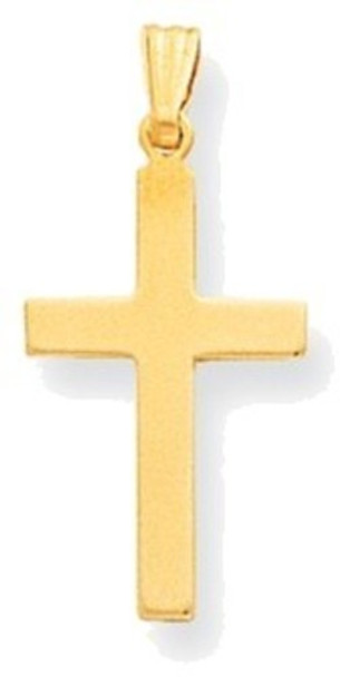 14k Yellow Gold Satin Cross Pendant XR100