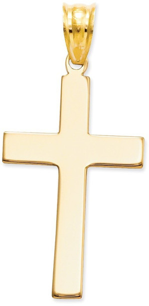 14k Yellow Gold Satin Cross Pendant XR101