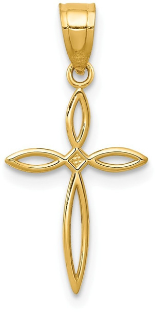 14k Yellow Gold Passion Cross Pendant