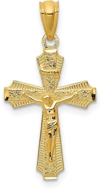 14k Yellow Gold Polished Small Passion Crucifix Pendant