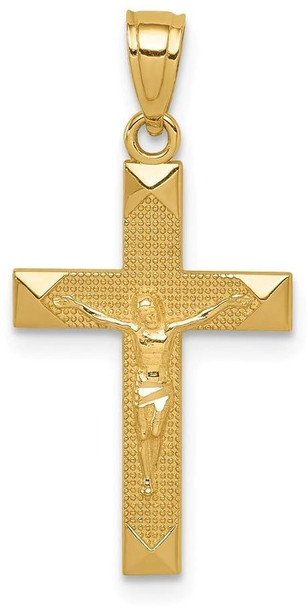 14k Yellow Gold Diamond-Cut Crucifix Pendant C3899