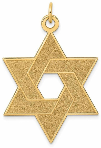 14k Yellow Gold Laser Designed Star Of David Pendant XR987