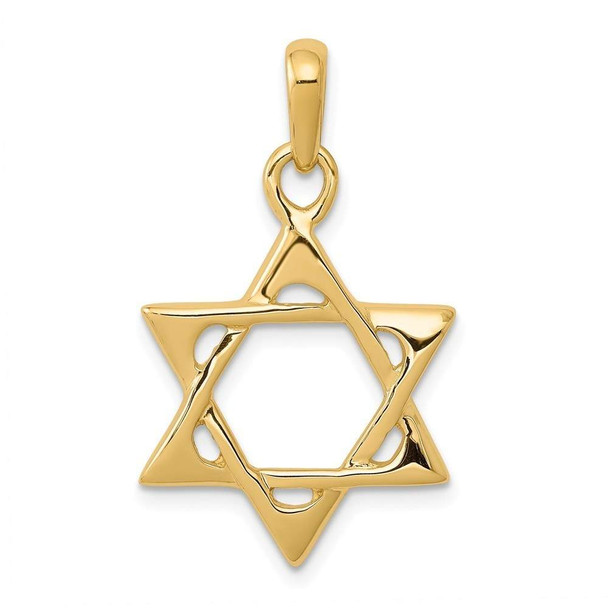 14k Yellow Gold Star Of David Pendant K2298