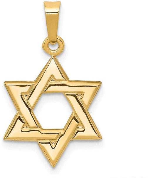 14k Yellow Gold Star Of David Pendant XR419