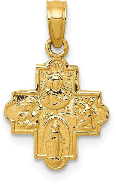 14k Yellow Gold Miniature Four Way Medal Pendant