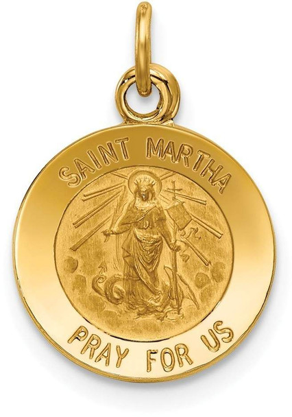 14k Yellow Gold Saint Martha Medal Pendant XR629