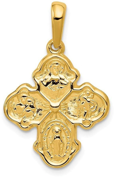 14k Yellow Gold Four Way Medal Pendant