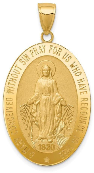 14k Yellow Gold Miraculous Medal Pendant REL135