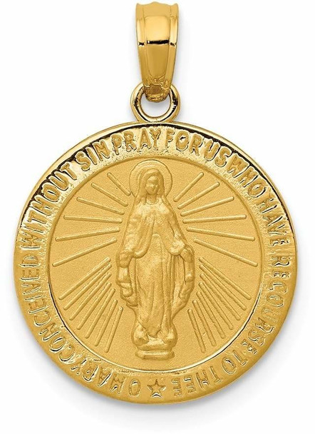 14k Yellow Gold Miraculous Medal Pendant M1437