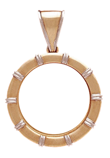 14K Yellow Gold Bezel - $20 US St. Gaudens - $20 US Liberty Pendant 34 mm