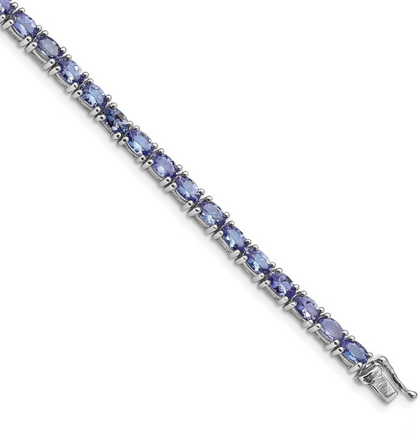 7" Sterling Silver Rhodium-plated Tanzanite Bracelet
