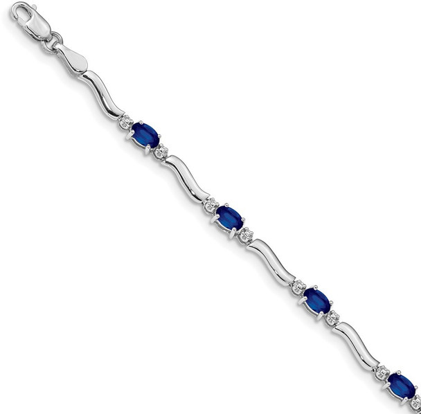 7" 14k White Gold Diamond and Sapphire Bracelet BM4474-SA-001-WA