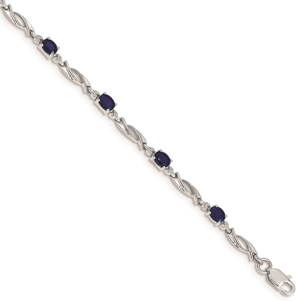 7" 14k White Gold Diamond and Sapphire Bracelet BM4476-SA-001-WA