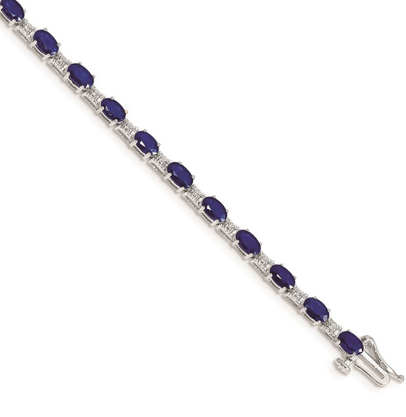 7" 14k White Gold Diamond and Sapphire Bracelet BM4481-SA-010-WA