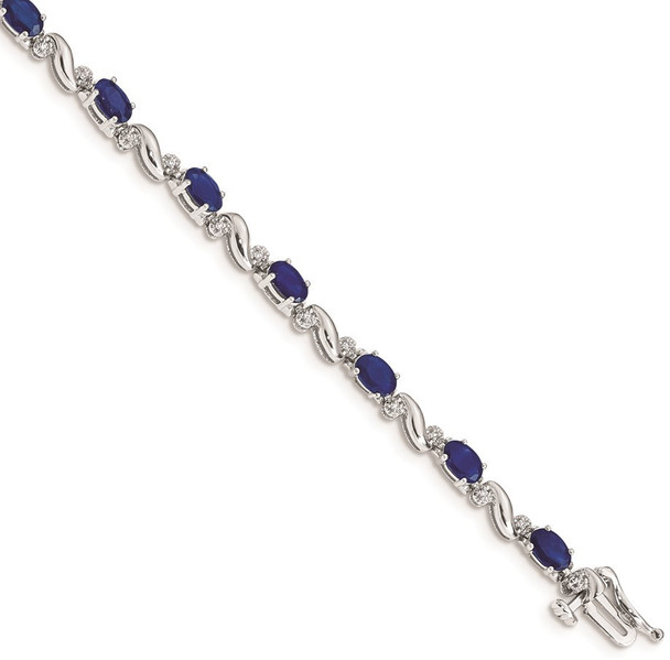 7" 14k White Gold Diamond and Sapphire Bracelet BM4487-SA-010-WA