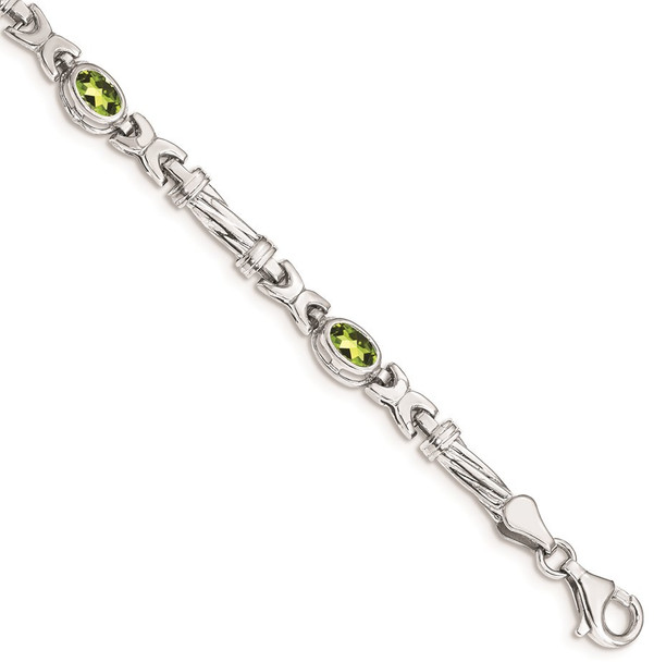 7" 14k White Gold Peridot Bracelet BM4497-PE-W