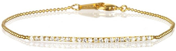 7" Dainty Gold-Plated Sterling Silver CZ Bracelet