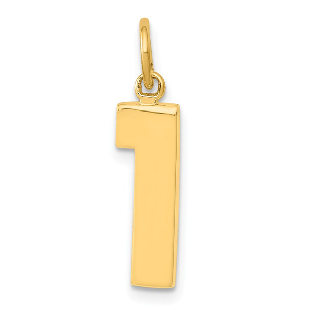 14k Yellow Gold Casted Medium Polished Number 1 Pendant