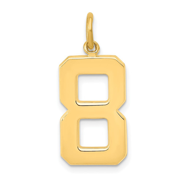 14k Yellow Gold Casted Large Polished Number 8 Charm