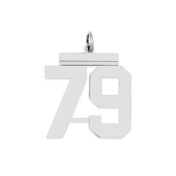 Sterling Silver Rhodium-plated Large Polished Number 79 Charm