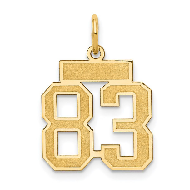 14k Yellow Gold Small Satin Number 83 Charm