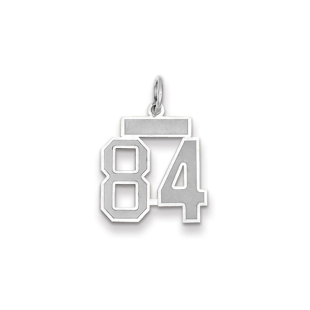 14k White Gold Small Satin Number 84 Charm