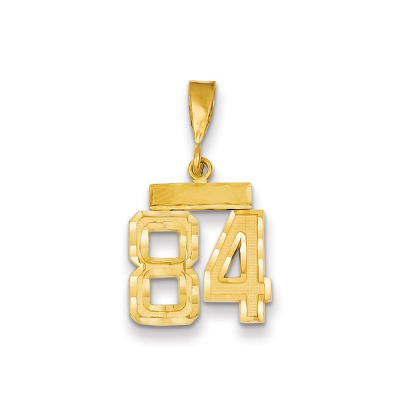 14k Yellow Gold Small Diamond-Cut Number 84 Charm