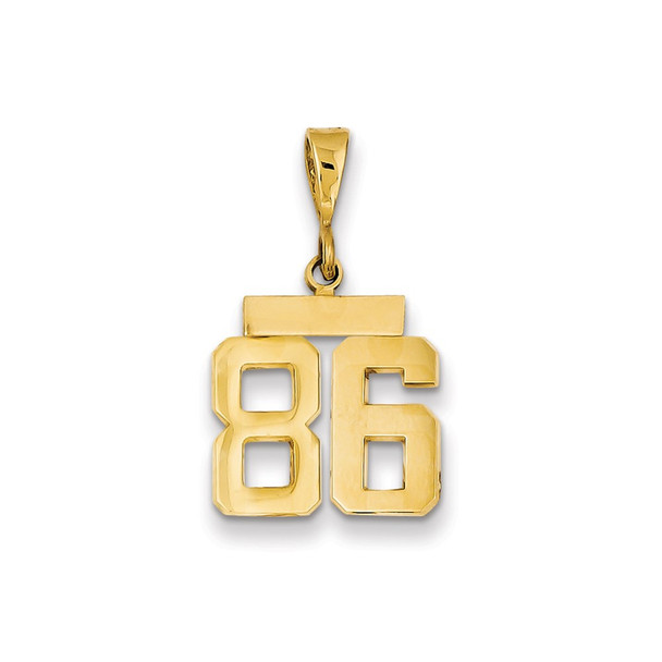 14k Yellow Gold Small Polished Number 86 Charm SP86