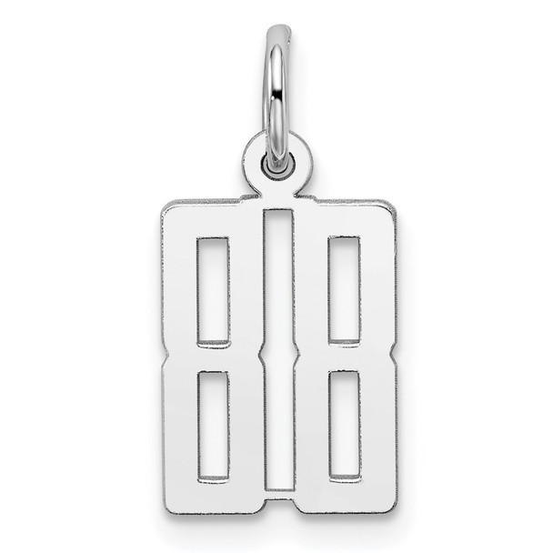 Sterling Silver Rhodium-plated Small Elongated Polished Number 88 Charm