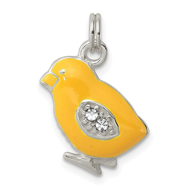 Sterling Silver Preciosa Synthetic Crystal Enameled Yellow Baby Chick Charm