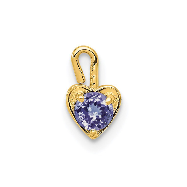 14k Yellow Gold June Simulated Birthstone Heart Charm