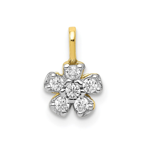 10k Yellow Gold Small CZ Flower Charm 10C990