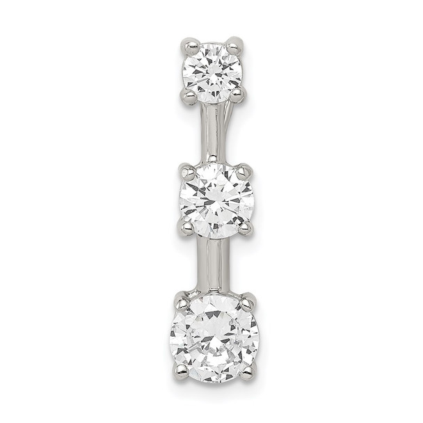 Sterling Silver 3-stone CZ Pendant