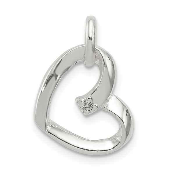 Sterling Silver Heart with CZ Pendant