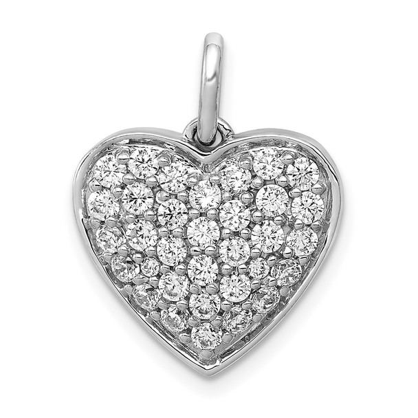 14k White Gold 1ctw Diamond Heart Charm