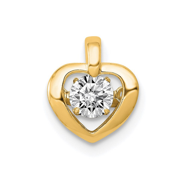 14k Yellow Gold Lab Grown Diamond Si1/Si2 Ghi Heart Pendant 4833