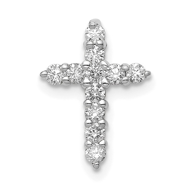 14k White Gold Lab Grown Diamond Si1/Si2 Ghi Cross Pendant Pm4950