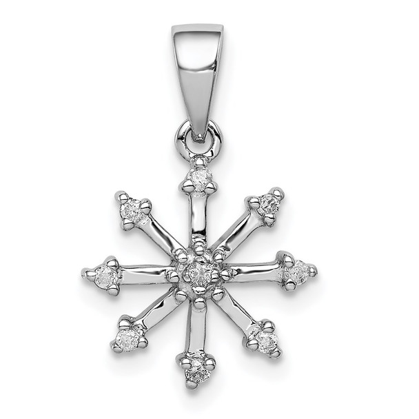 Sterling Silver Rhodium plated Snowflake Pendant
