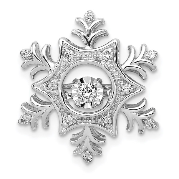 14k White Gold 1/6ctw Diamond Snowflake Pendant PM5167-016-WA