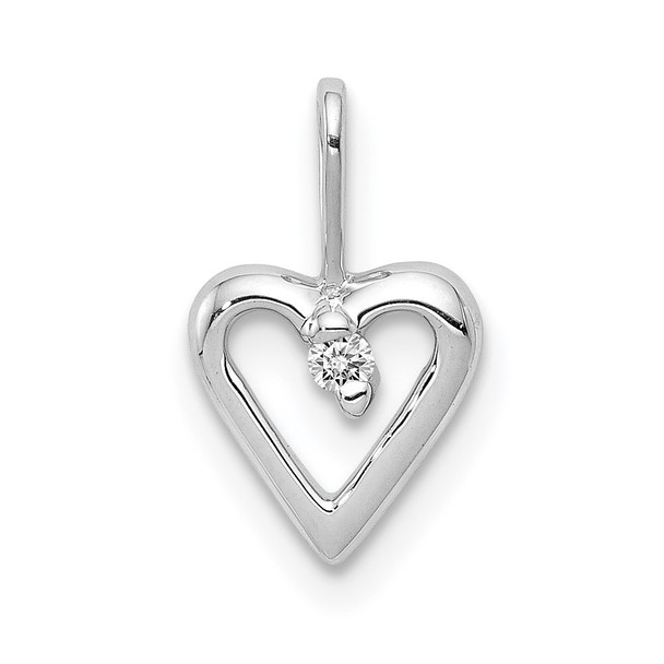 14k White Gold .02ctw Diamond Heart Pendant PM4834-002-WA