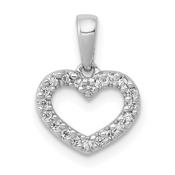 14k White Gold .03ctw Diamond Heart Pendant PM4856-003-WA